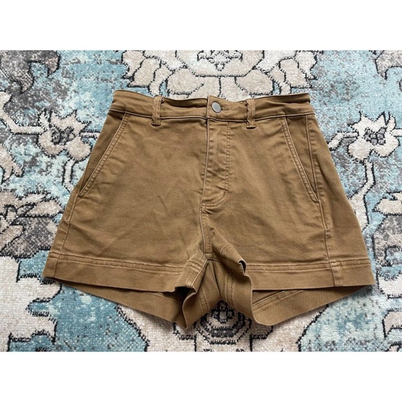 Everlane Pants - Everlane Stretch Twill Brown Chino High Waist Shorts Size 0